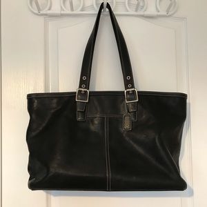 Coach Leather zip top tote